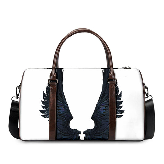 Black Demon Wings Print Duffle Bag