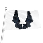 Black Demon Wings Print Flag