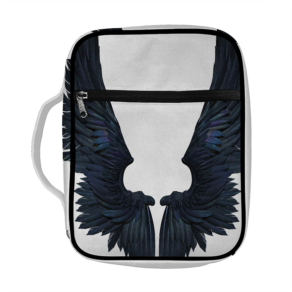 Black Demon Wings Print Front Pocket Bible Bag