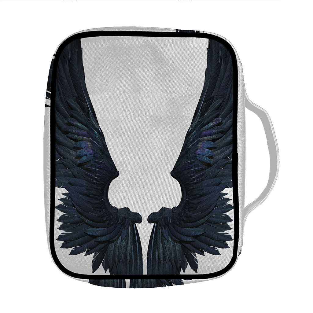 Black Demon Wings Print Front Pocket Bible Bag