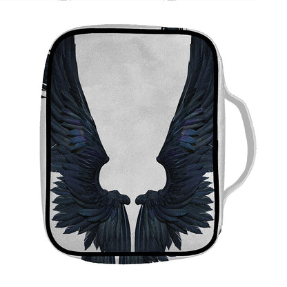 Black Demon Wings Print Front Pocket Bible Bag