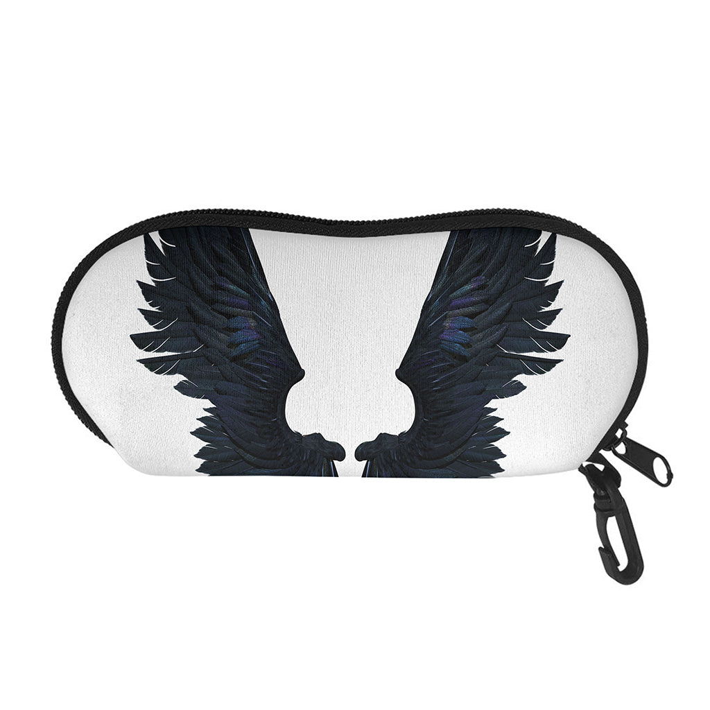Black Demon Wings Print Glasses Case