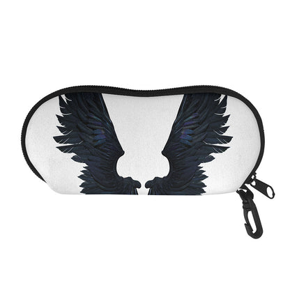 Black Demon Wings Print Glasses Case