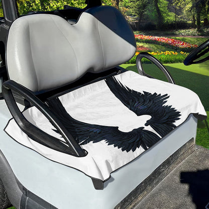 Black Demon Wings Print Golf Cart Seat Cover
