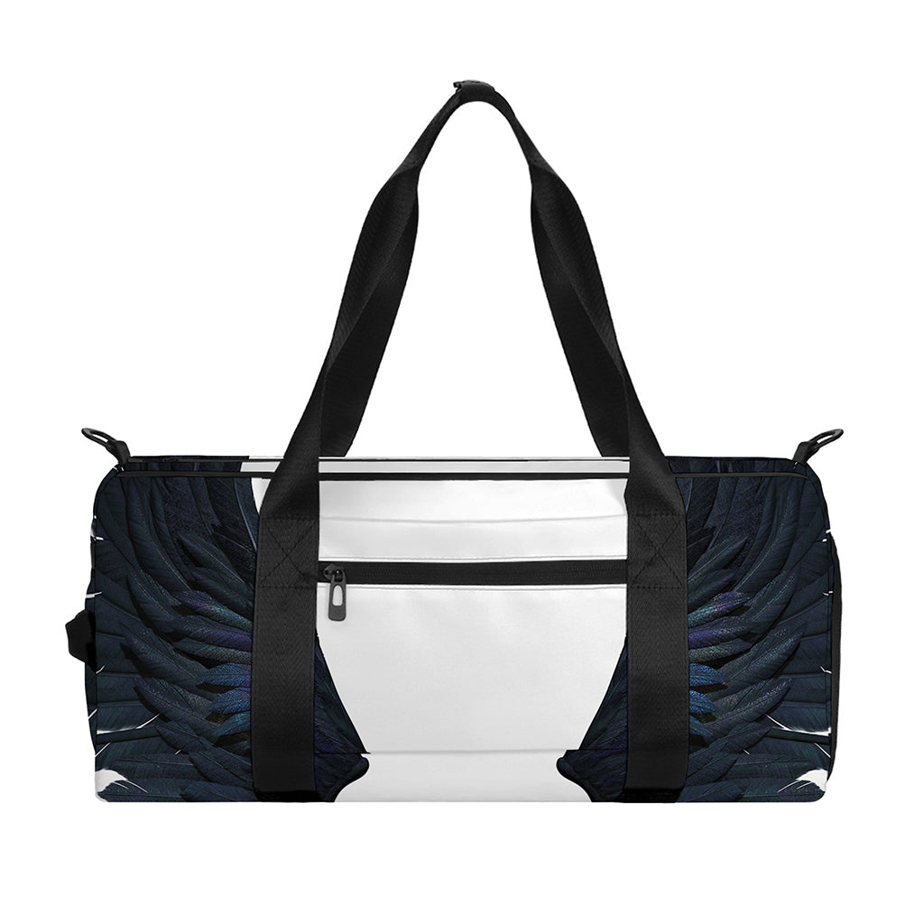 Black Demon Wings Print Gym Bag