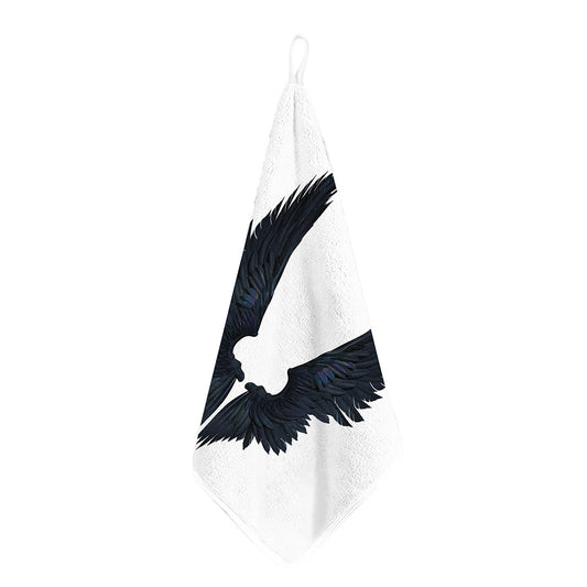 Black Demon Wings Print Hand Towel