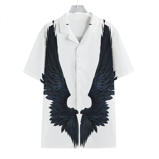 Black Demon Wings Print Hawaiian Shirt