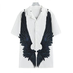 Black Demon Wings Print Hawaiian Shirt