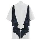 Black Demon Wings Print Hawaiian Shirt