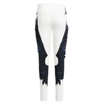 Black Demon Wings Print High-Waisted Pocket Leggings