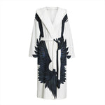 Black Demon Wings Print Hooded Bathrobe