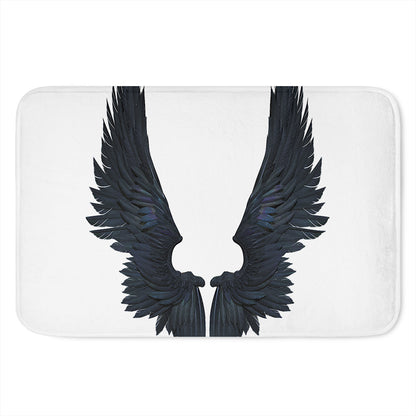 Black Demon Wings Print Indoor Door Mat