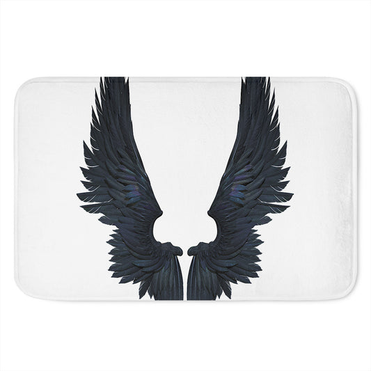 Black Demon Wings Print Indoor Door Mat