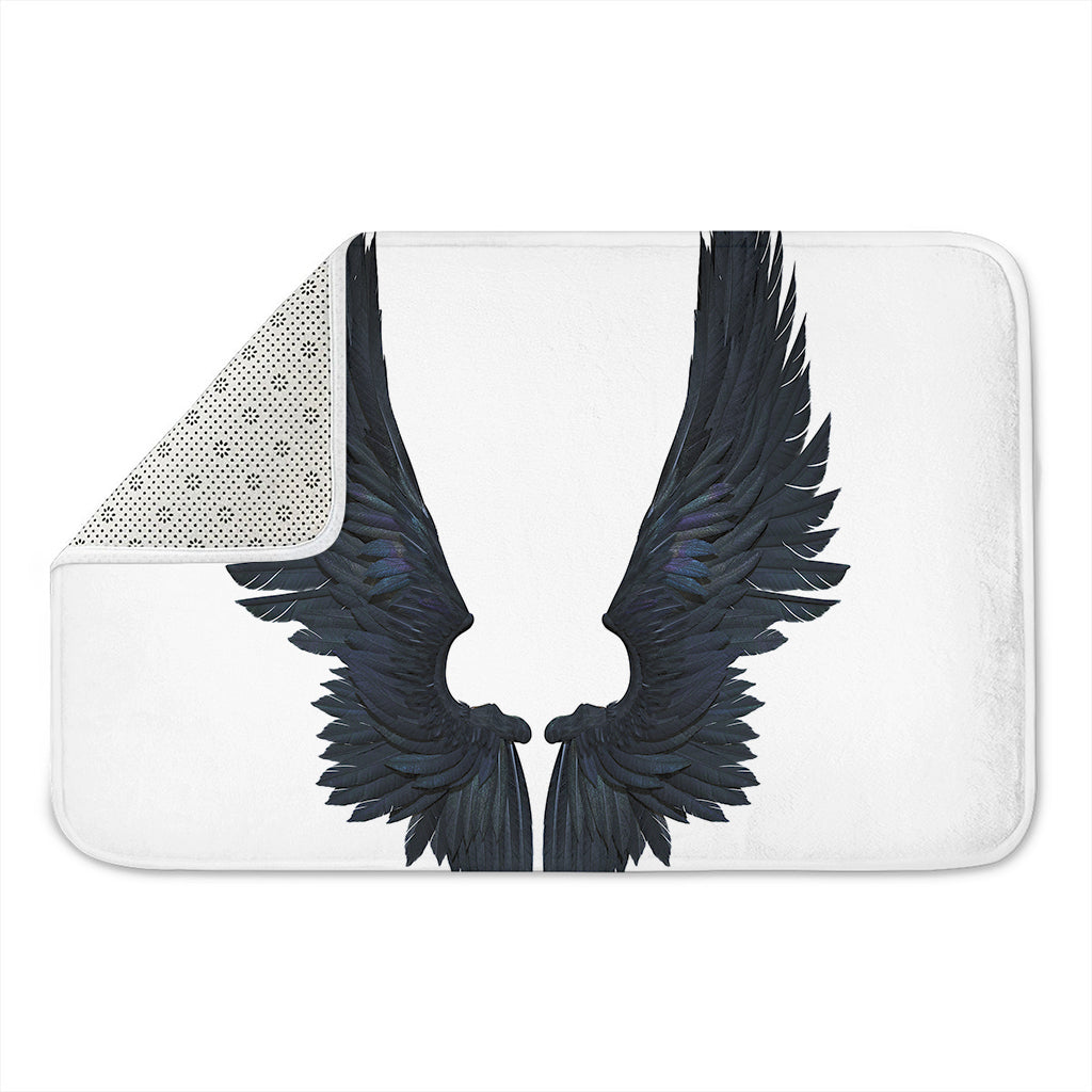 Black Demon Wings Print Indoor Door Mat