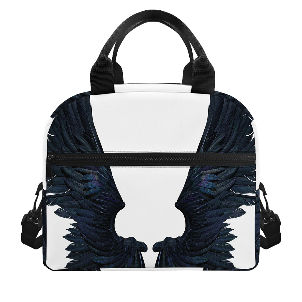Black Demon Wings Print Insulated Lunch Bag