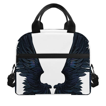 Black Demon Wings Print Insulated Lunch Bag