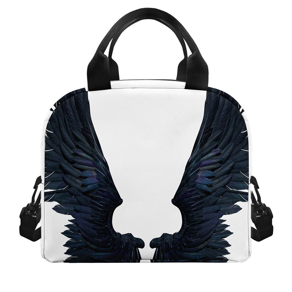 Black Demon Wings Print Insulated Lunch Bag
