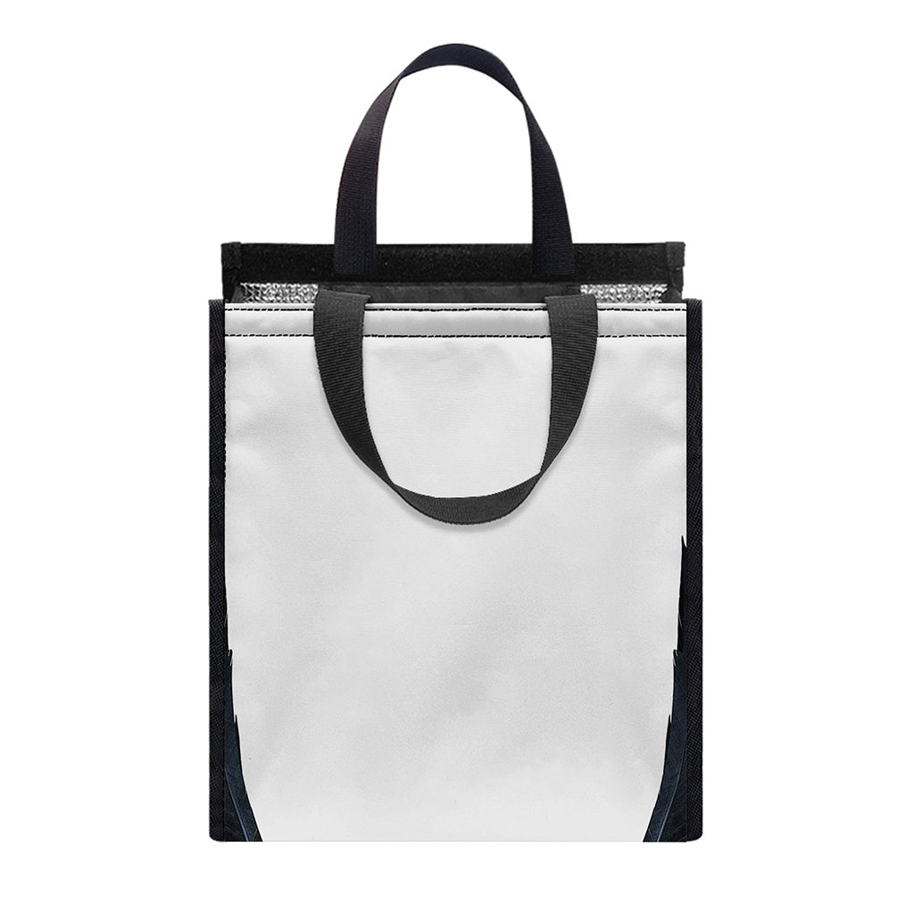 Black Demon Wings Print Insulated Lunch Tote