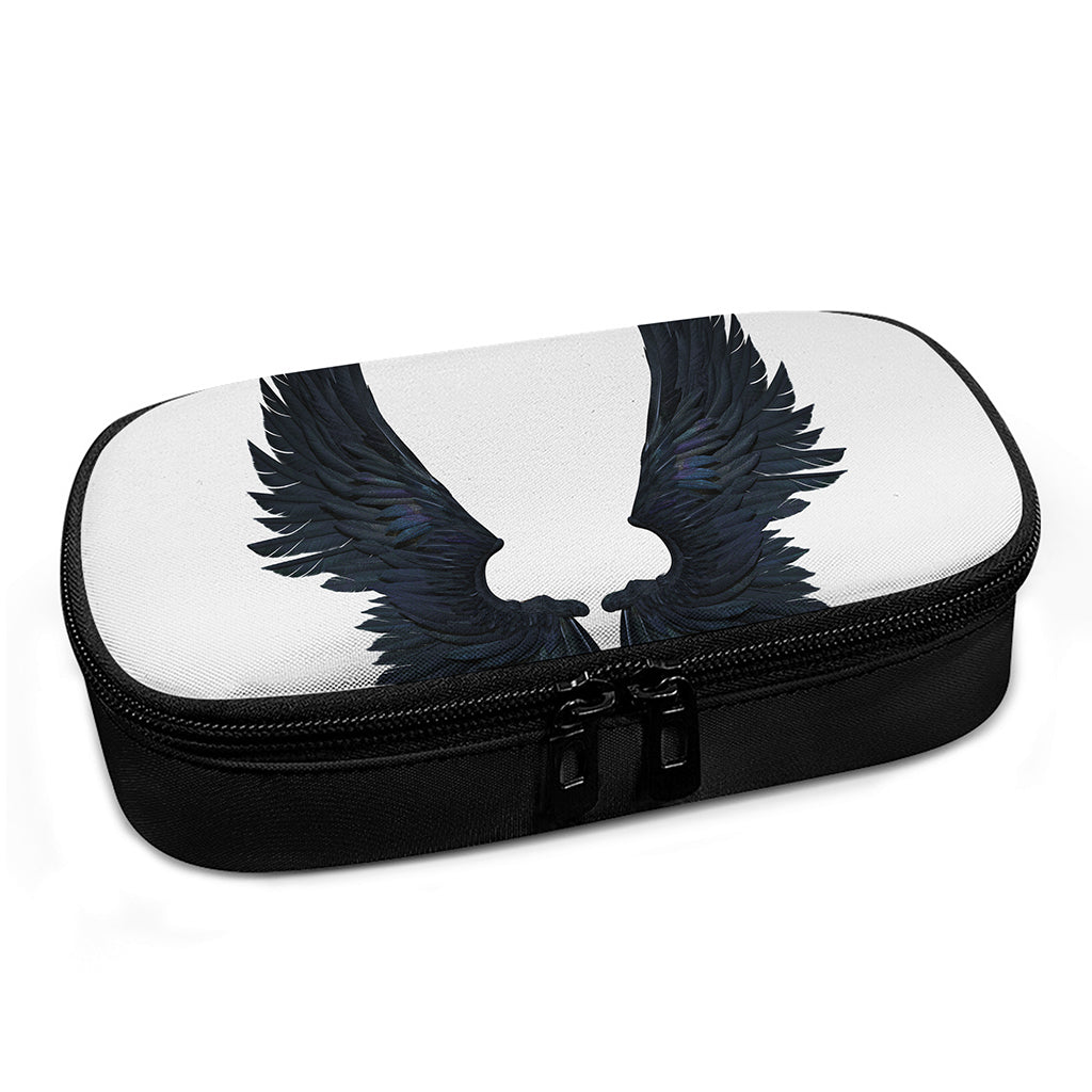 Black Demon Wings Print Insulin Cooler Travel Case