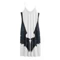 Black Demon Wings Print Jersey Midi Cami Dress