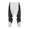Black Demon Wings Print Jogger Pants