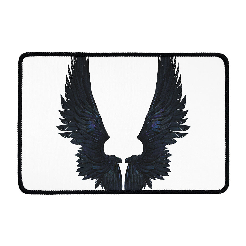 Black Demon Wings Print Kitchen Mat