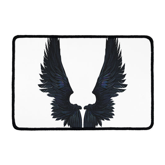 Black Demon Wings Print Kitchen Mat