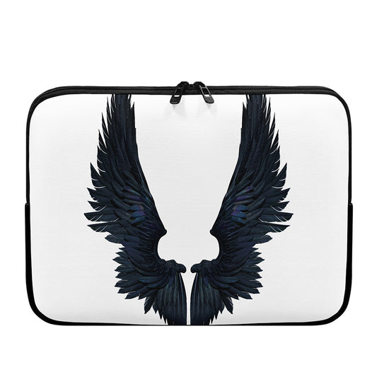 Black Demon Wings Print Laptop Sleeve