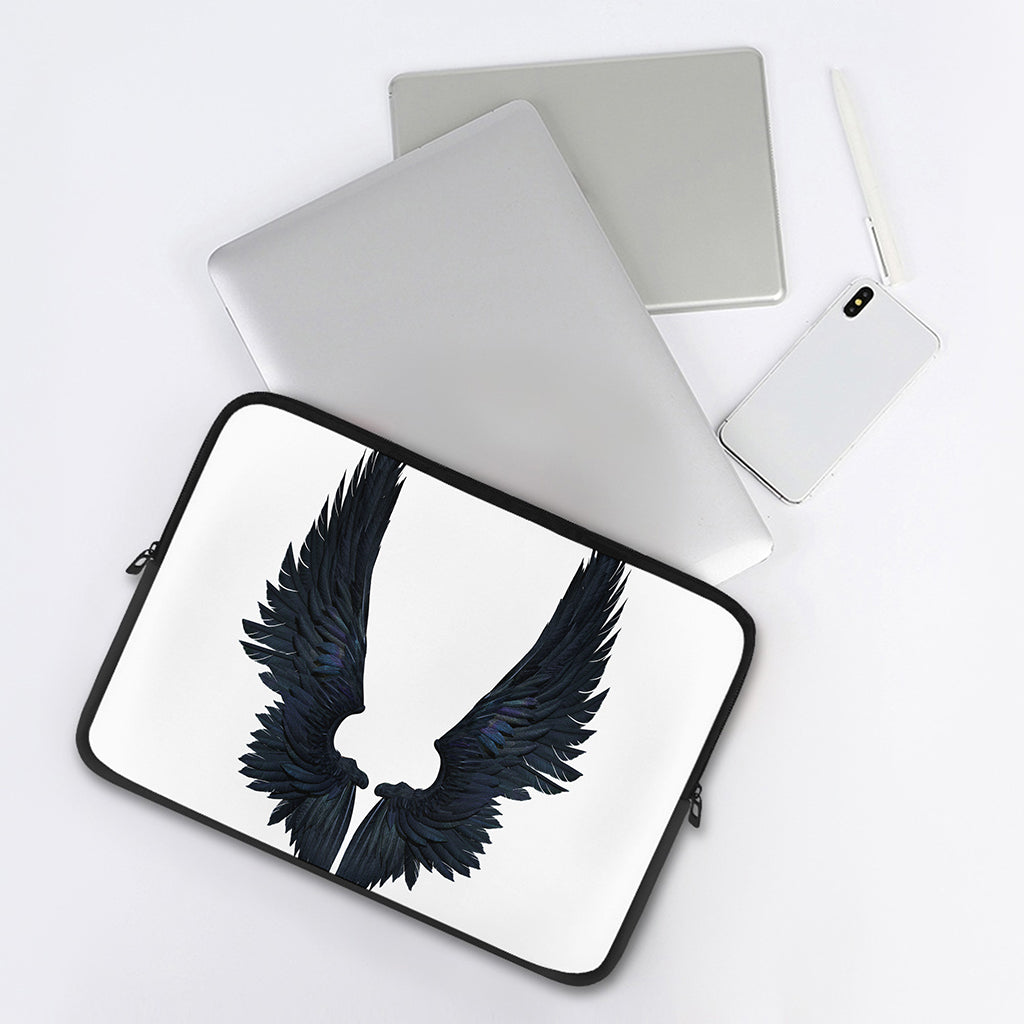 Black Demon Wings Print Laptop Sleeve