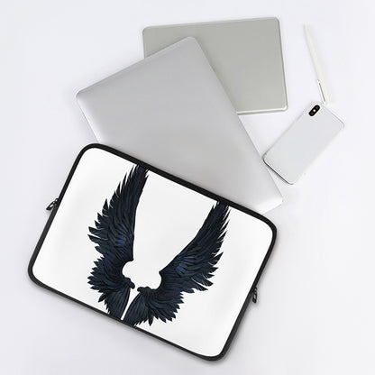 Black Demon Wings Print Laptop Sleeve