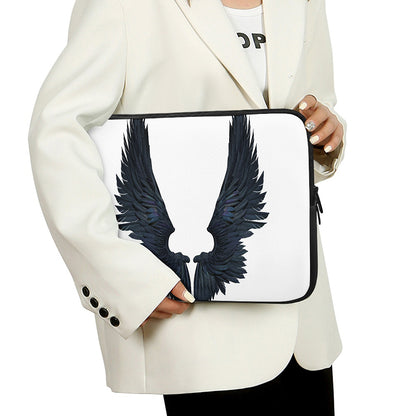 Black Demon Wings Print Laptop Sleeve