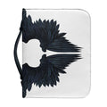 Black Demon Wings Print Leather Bible Cover