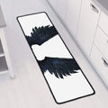 Black Demon Wings Print Long Kitchen Mat