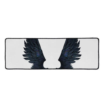 Black Demon Wings Print Long Kitchen Mat