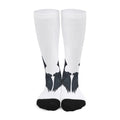 Black Demon Wings Print Long Socks