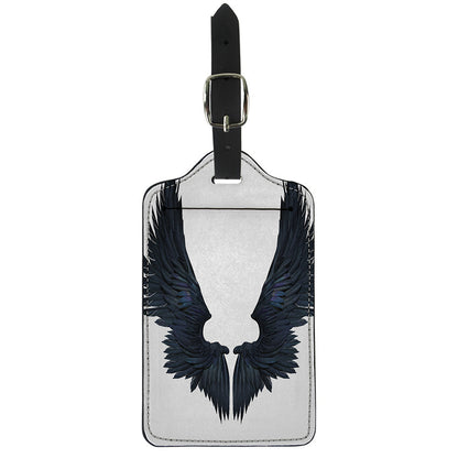 Black Demon Wings Print Luggage Tag