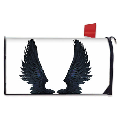 Black Demon Wings Print Mailbox Cover