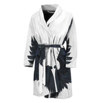 Black Demon Wings Print Men's Bathrobe