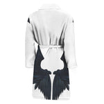 Black Demon Wings Print Men's Bathrobe
