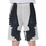 Black Demon Wings Print Men's Beach Shorts