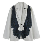 Black Demon Wings Print Men's Blazer