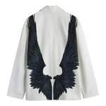 Black Demon Wings Print Men's Blazer