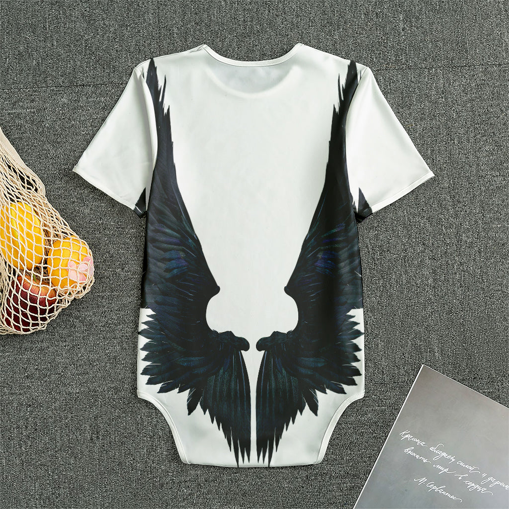 Black Demon Wings Print Men's Bodysuit