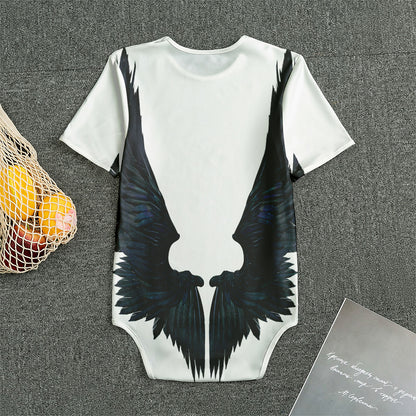 Black Demon Wings Print Men's Bodysuit