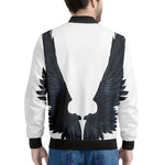 Black Demon Wings Print Men's Bomber Jacket