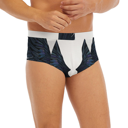 Black Demon Wings Print Men's Briefs