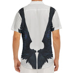 Black Demon Wings Print Men's Deep V-Neck Shirt