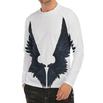 Black Demon Wings Print Men's Long Sleeve Rash Guard