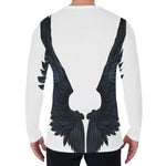 Black Demon Wings Print Men's Long Sleeve T-Shirt