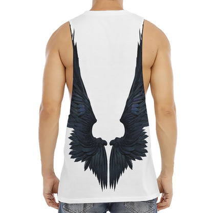 Black Demon Wings Print Men's Muscle Tank Top